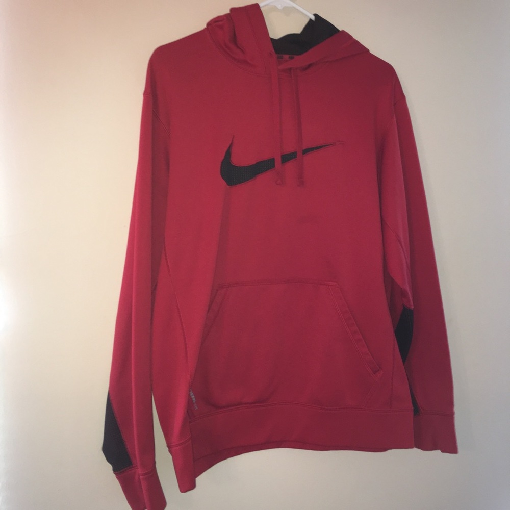 "Nike" Red Sweatshirt with Black Accents